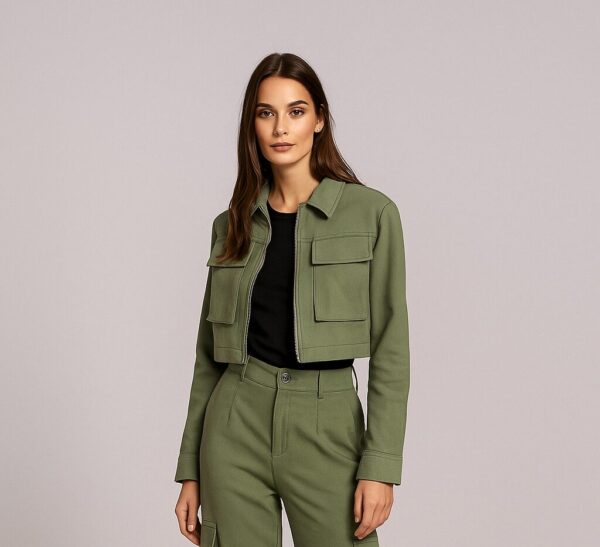 Jacket κοντό με φερμουάρ τύπου military