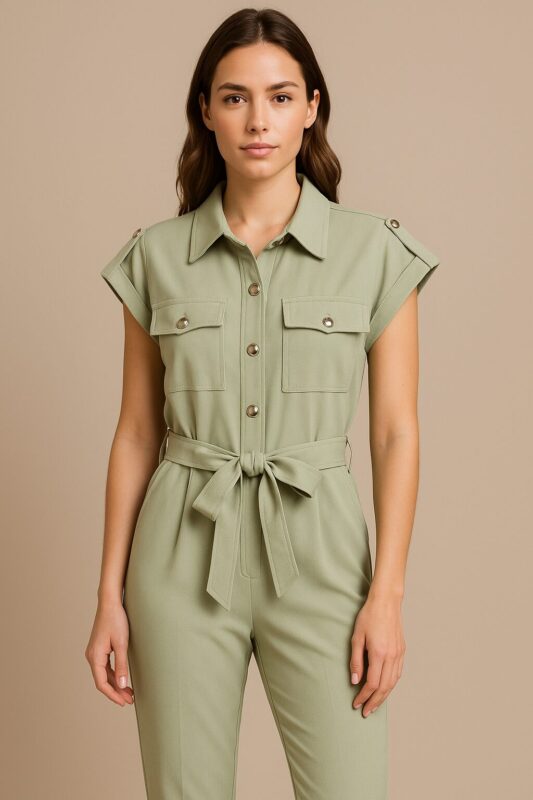 Ολόσωμη φόρμα κοντομάνικη military φιστικί